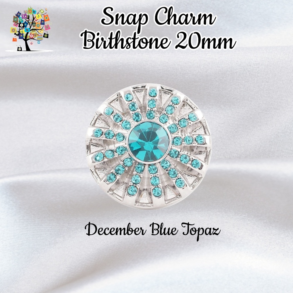 December Birthstone Snap Charm 20mm for Standard Size Accessories